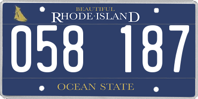 RI license plate 058187