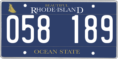 RI license plate 058189