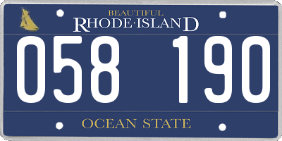 RI license plate 058190