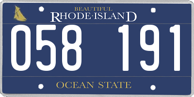 RI license plate 058191