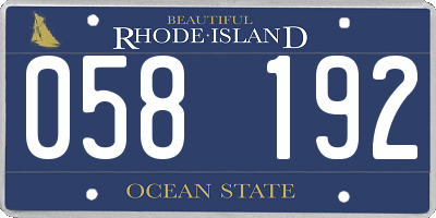 RI license plate 058192