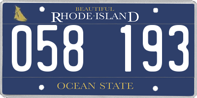 RI license plate 058193