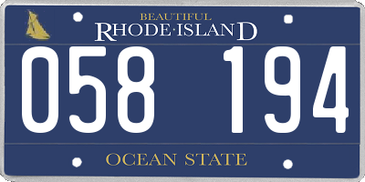 RI license plate 058194