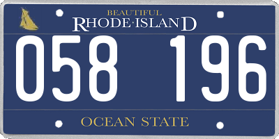 RI license plate 058196
