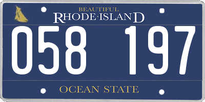 RI license plate 058197