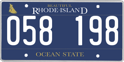 RI license plate 058198