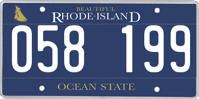 RI license plate 058199