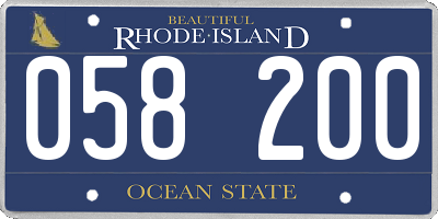 RI license plate 058200