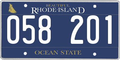RI license plate 058201