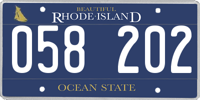 RI license plate 058202