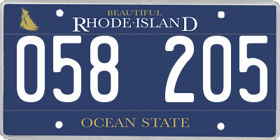 RI license plate 058205