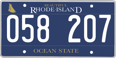 RI license plate 058207