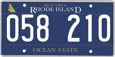 RI license plate 058210
