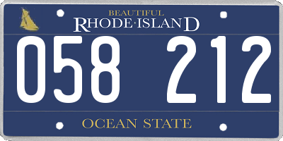 RI license plate 058212