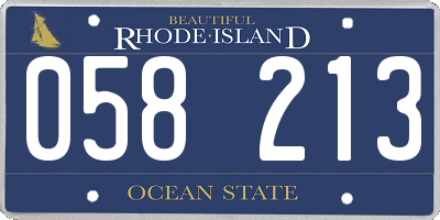 RI license plate 058213