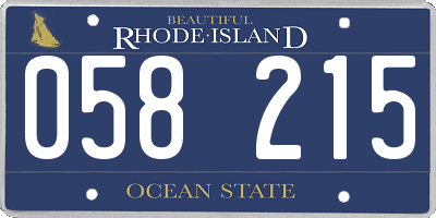 RI license plate 058215