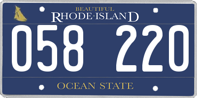 RI license plate 058220
