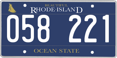RI license plate 058221