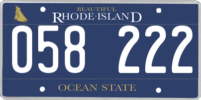 RI license plate 058222