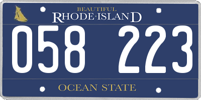 RI license plate 058223