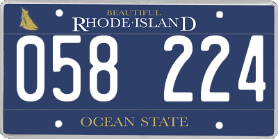 RI license plate 058224
