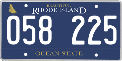 RI license plate 058225