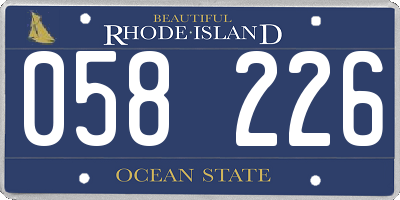 RI license plate 058226