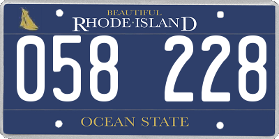 RI license plate 058228