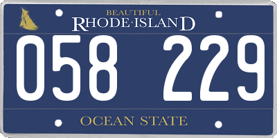 RI license plate 058229