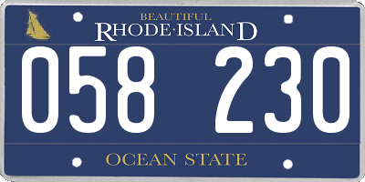 RI license plate 058230