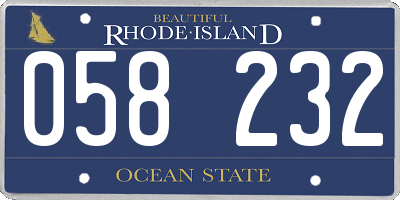 RI license plate 058232