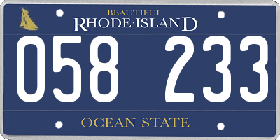 RI license plate 058233