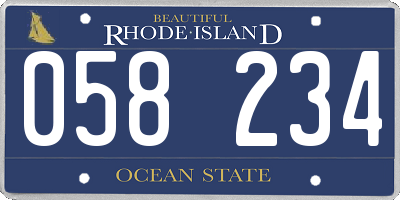 RI license plate 058234