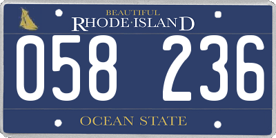 RI license plate 058236