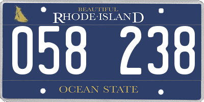 RI license plate 058238