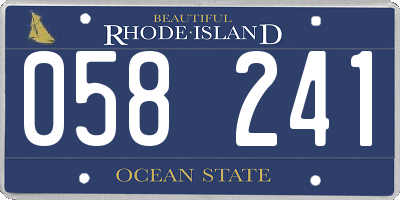 RI license plate 058241