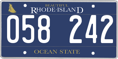 RI license plate 058242