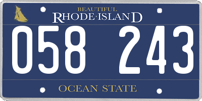 RI license plate 058243