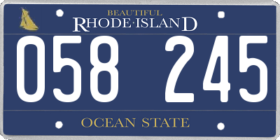 RI license plate 058245