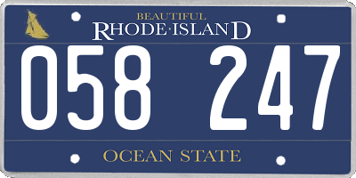 RI license plate 058247