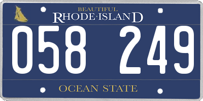 RI license plate 058249