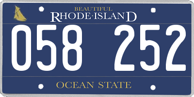 RI license plate 058252
