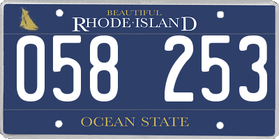 RI license plate 058253