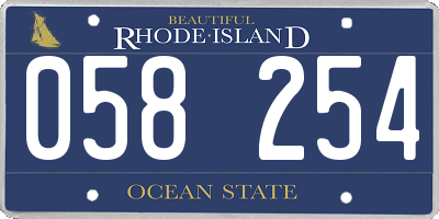 RI license plate 058254
