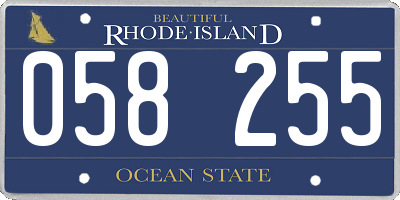 RI license plate 058255