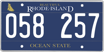 RI license plate 058257