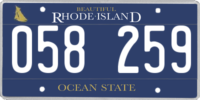 RI license plate 058259