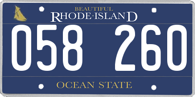 RI license plate 058260