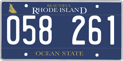 RI license plate 058261