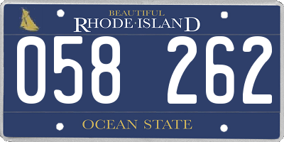 RI license plate 058262